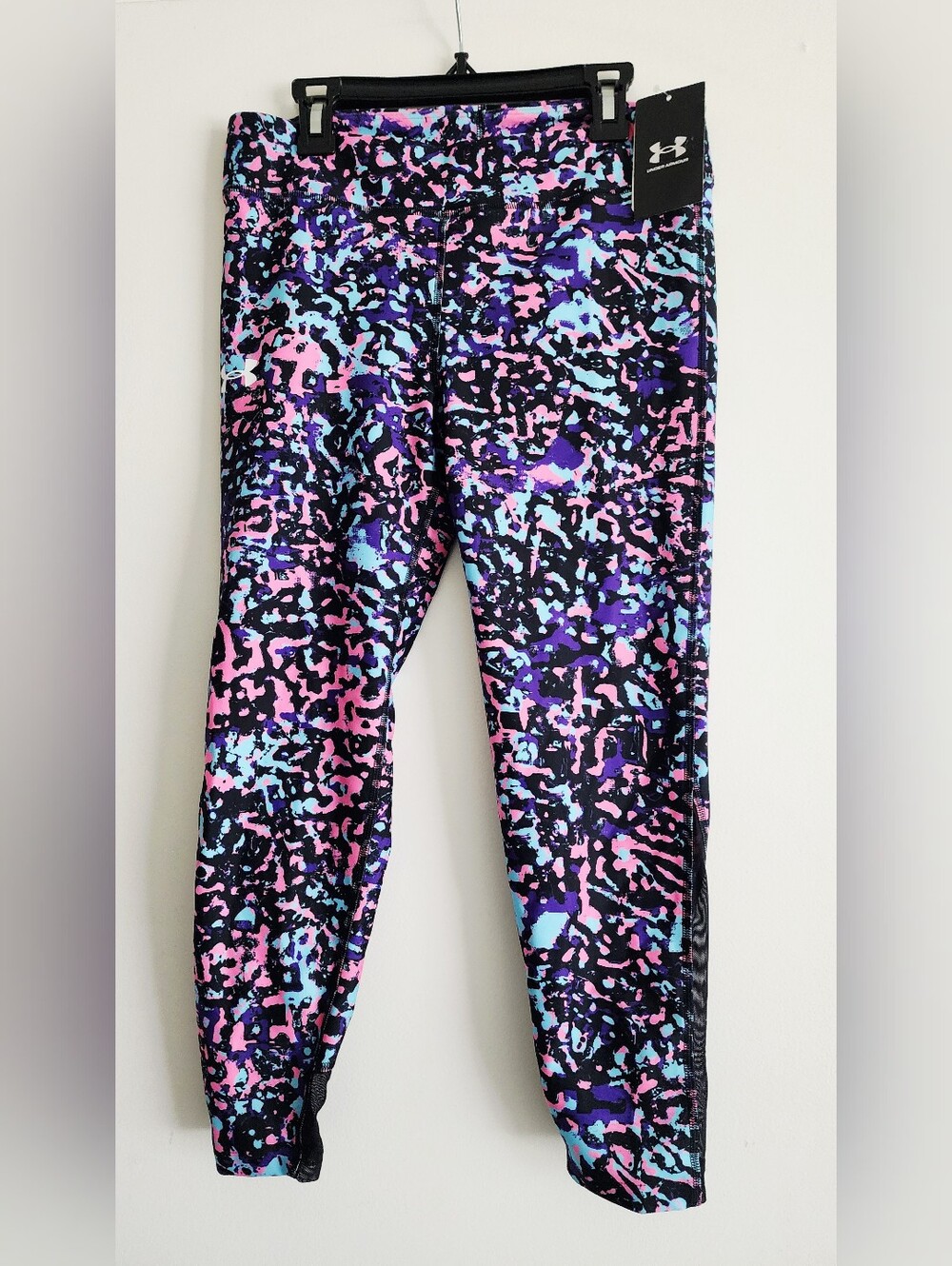NWT Under Armour | Girls HeatGear Printed Ankle Crop Leggings | Youth Large